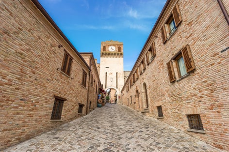 A beautiful view of a Gradara castle in Italy.
