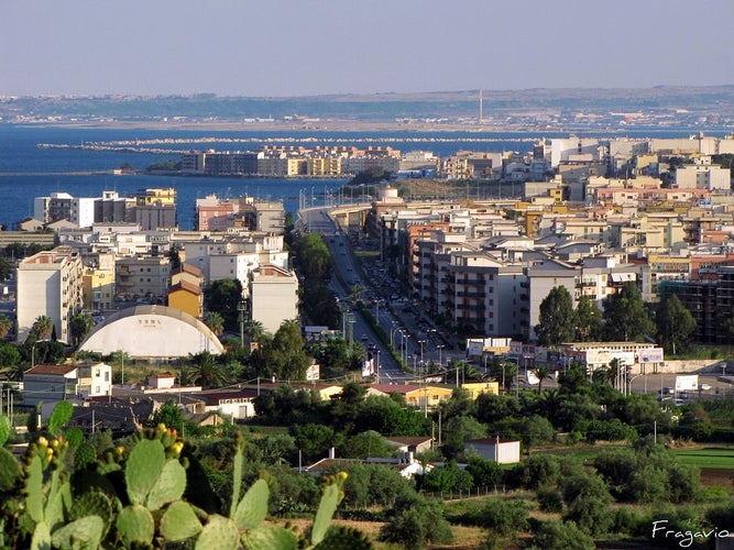 Photo of aerial view of Augusta, province of Syracuse ,Italy.