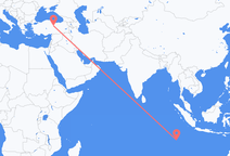 Flyrejser fra Home Island til Sivas