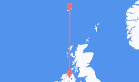 Flights from Faroe Islands to Northern Ireland