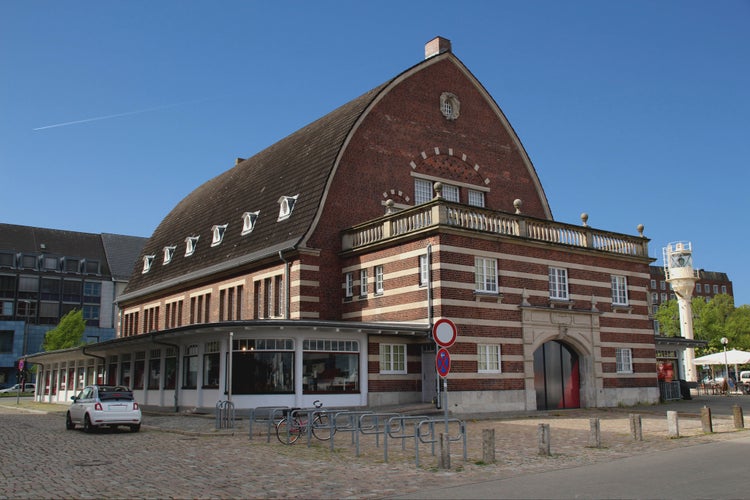 Photo of city of kiel germany old fish covered market - in German Fischhalle.