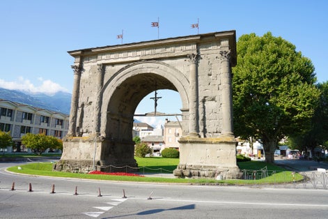 photo of Arch of Augustus in Aosta, Italy .