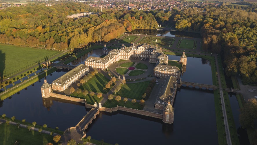 Aerial view of Nordkirchen moated castle in Germany.