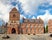 Photo of Roskilde square and Old Town Hall, Denmark.