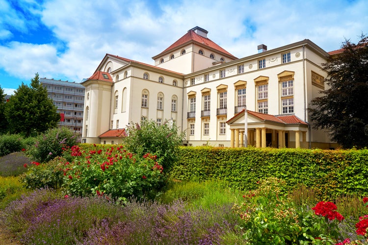 Nordhausen Theater and garden in Harz Thuringia of Germany