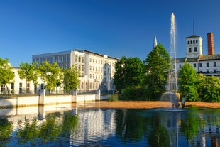 Photo of Town hall and Magistrat Square of Walbrzych, Poland.