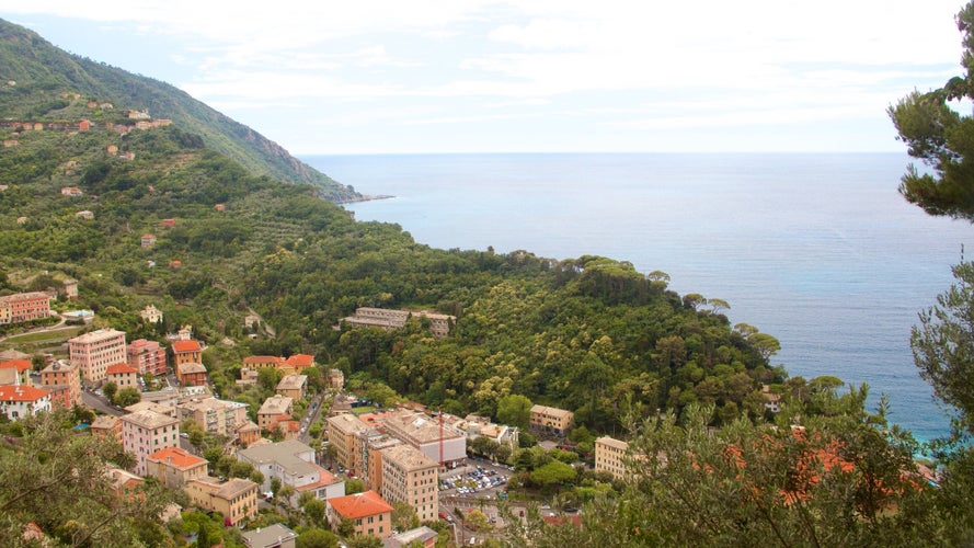 view of the Chiavari town from the hill of Santa Giulia, Lavagna, Genova, Italy