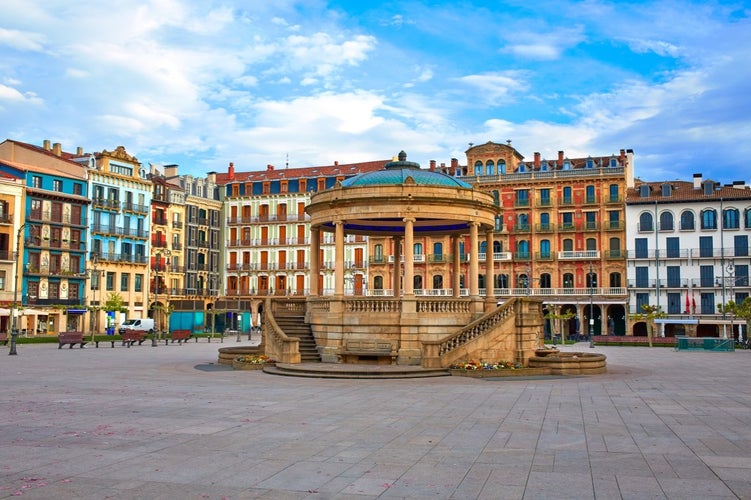 Pamplona Navarra in Spain plaza del Castillo square downtown