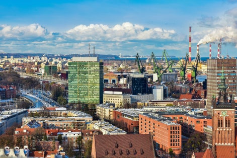 panorama of the city of Gdansk, Poland
