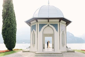 Sessão de fotos romântica no Lago Como