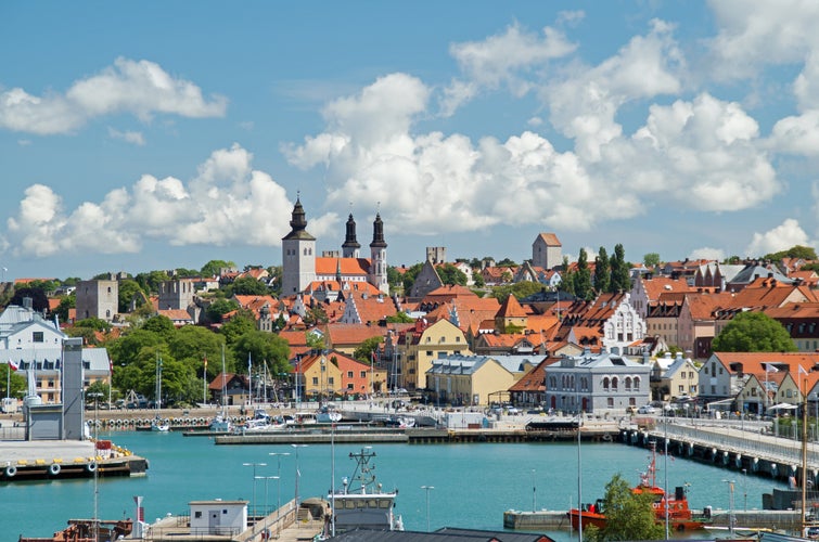  City view of Visby on the swedish island Gotland.