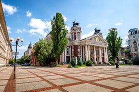 Photo of aerial view of Plovdiv, Bulgaria.