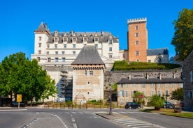 Photo of Bordeaux aerial panoramic view. Bordeaux is a port city on the Garonne river in Southwestern France.