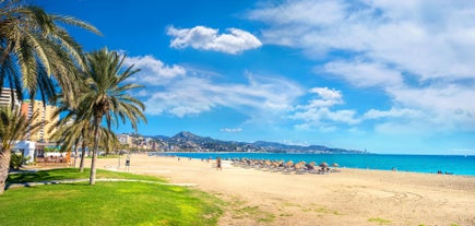 Photo of panoramic aerial view of Malaga on a beautiful summer day, Spain.