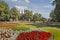 Photo of Lichfield Cathedral viewed from Beacon Park, UK.