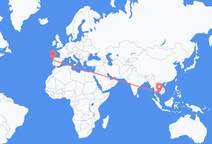 シアヌークビル県からポルト行きのフライト