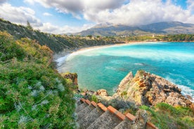 photo of an aerial panoramic view of Castellammare del Golfo town, Trapani, Sicily, Italy.