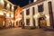 Czartoryski Museum in old town of Krakow at night, Poland