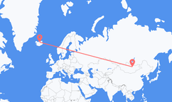 Vluchten van Ulaanbaatar naar Akureyri