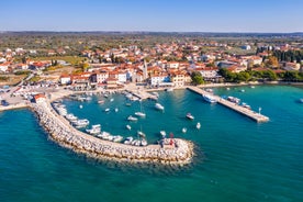 Photo of Town of aerial view of Rovinj historic peninsula, famous tourist destination in Istria region of Croatia.