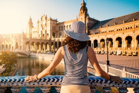 Photo of view from the top of the Space Metropol Parasol (Setas de Sevilla) one have the best view of the city of Seville, Spain.