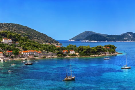 Photo of the island of Kolocep (Kalamota, Calamotta) off the coast of Croatia.