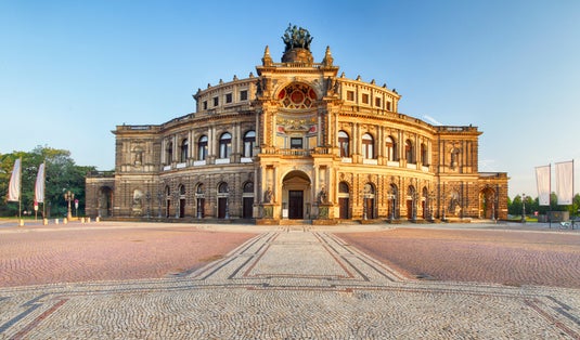 photo of view of Dresden - Semperoper, Germany at sunrise,Saxony  germany.