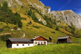 Photo of aerial view of Kals am Grossglockner in Austria.