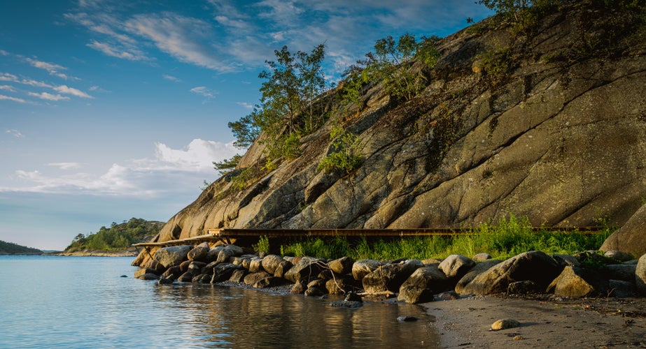 The Yxney and coastal path at Osteroya in Sandefjord in Norway