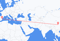 청두에서 출발해 발렌시아로 향하는 항공편