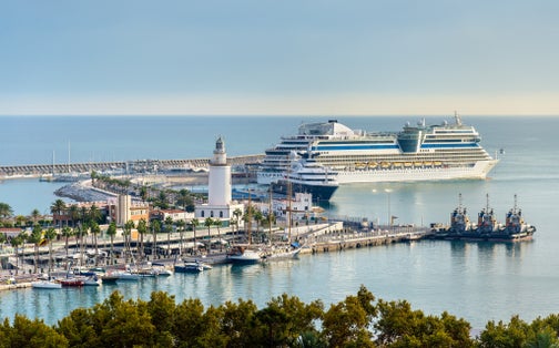Photo of View of the seaport in Malaga - Spain, Andalusia .