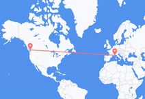 バンクーバーからニース行きのフライト