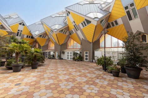 photo of Innovative cube houses in the Dutch port city of Rotterdam.