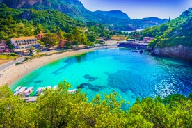 photo of an aerial view of Sidari is a settlement in the northern part of the island of Corfu, Greece. Famous for its beaches and magnificent cliffs.