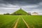 photo of view of Famous Lion's Mound (Butte du Lion), Braine-l'Alleud, Belgium.