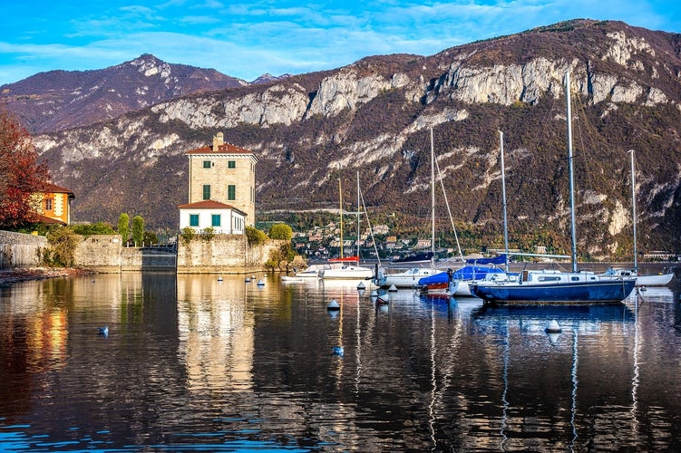 old town and port of Mandello del Lario in italy - Lago di Como