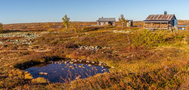 photo of free huts in the Fulufjället National park in Sweden.