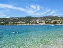 Split city beaches aerial view, Croatia.