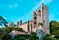 Tower of the city walls in Piran at the Adriatic Sea in Slovenia.