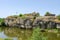 Photo of Ruins of Kaleto castle on the steep bank of the Iskar river in the city of Mezdra, Bulgaria.