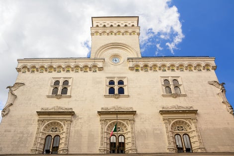 Photo of facade of the building of the Chamber of Commerce of Chieti, Italy.
