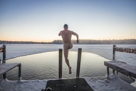 Le meilleur de la Laponie: sauna, baignade sur glace, dîner et aurores boréales