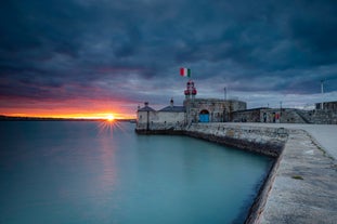 Photo of aerial view of Dun Laoghaire Pier ,Dublin, Ireland.