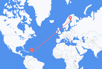 Loty z Nevis, Saint Kitts i Nevis do Luleå, Szwecja