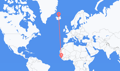 Flyreiser fra Freetown til Akureyri