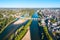 Photo of Tours aerial panoramic view. Tours is a city in the Loire valley of France.