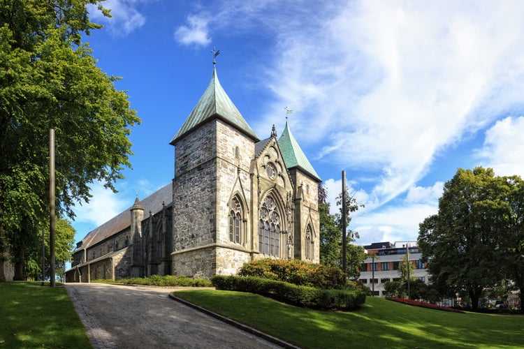 Photo of famous Stavanger Domkirke one of the oldest churches in Norway.