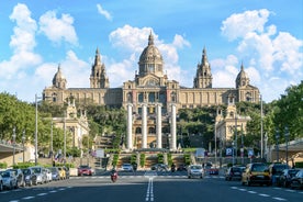 Scenic aerial view of the Agbar Tower in Barcelona in Spain.