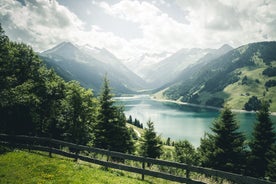 photo of an aerial view of winter resort Mayrhofen, Austria.