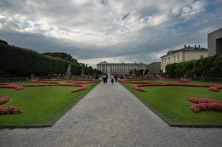 Austria, Rainbow over Salzburg castle